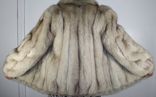 Wunderschöne weiße blaue Fuchsfelljacke Größe 4-6 KOSTENLOSER VERSAND Top Zustand - Bild 2 von 5