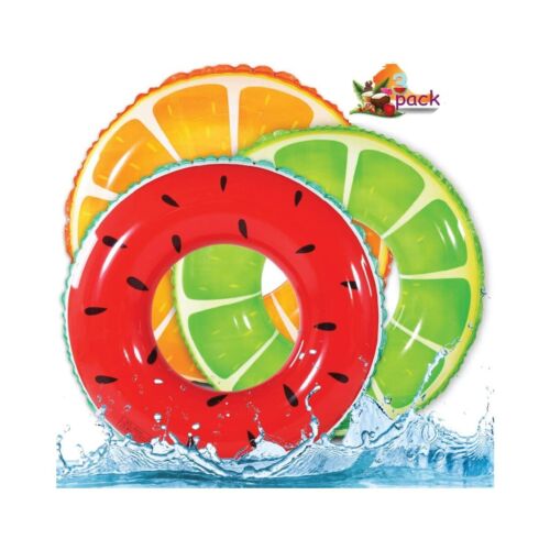 Anas 3 Pack Kids Pool Floats Rings, Inflatable Swimming Pool Floating Rings - Picture 3 of 16