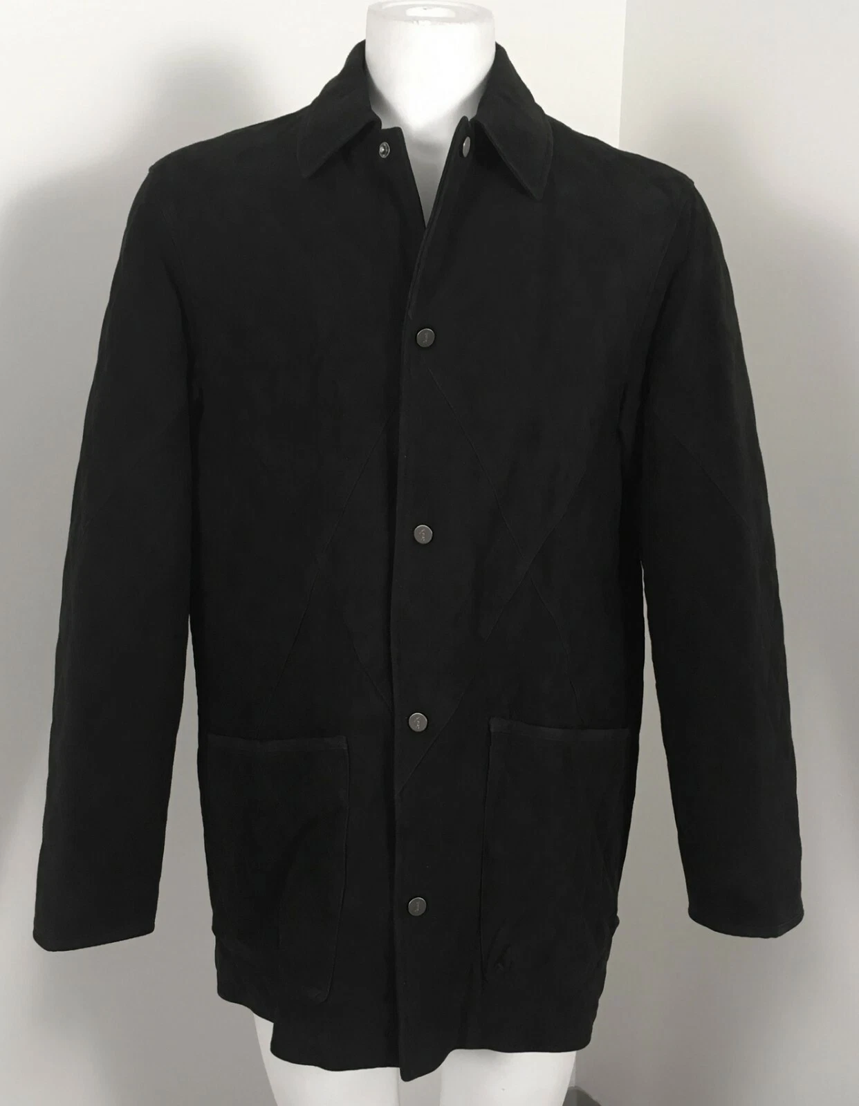 NEW $1695 Bobby Jones Water Resistant Suede Jacket! Weathered Black Quilted - product detail image 2