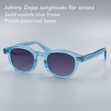 Men purple sunglasses blue glasses women polarized sunglass Johnny Depp glasses