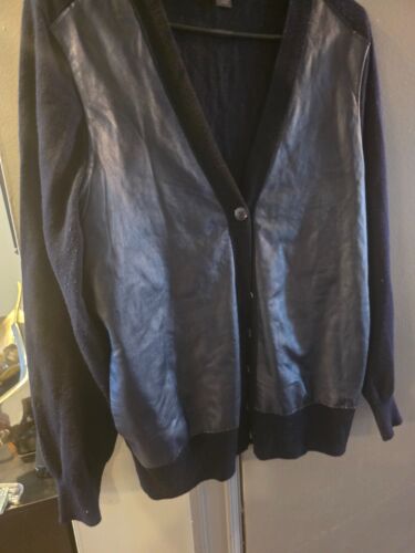 WOMENS PRE-OWNED NAVY BLUE J.CREW LEATHER FRONT VEST LARGE - Picture 4 of 9