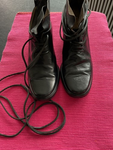 Original Ann Demeulemeester schwarze Leder Stiefeletten Gr. 36 / 6 -