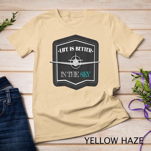 Life Is Better In The Sky Flying Airplane Pilot Gift T-Shirt Unisex T-shirt - Picture 15 of 15