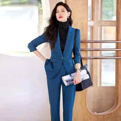 YCBMINGCAN Tuta Da Donna Da Lavoro, Set Elegante, Pantaloni Blazer, 2