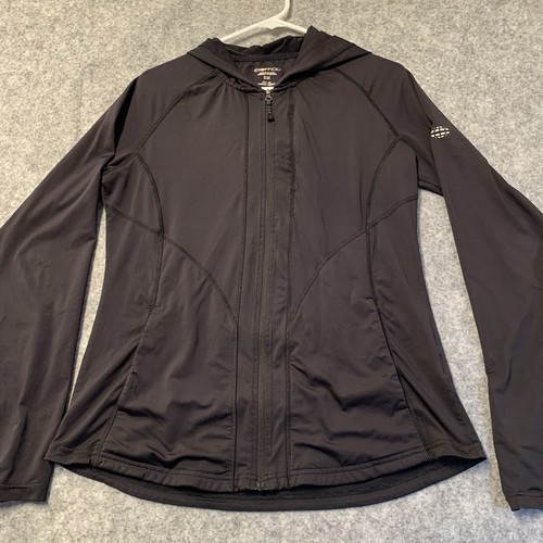 Exofficio Jacket Womens M (8/10) Black Hooded Lightweight Thumb Holes - Picture 5 of 20