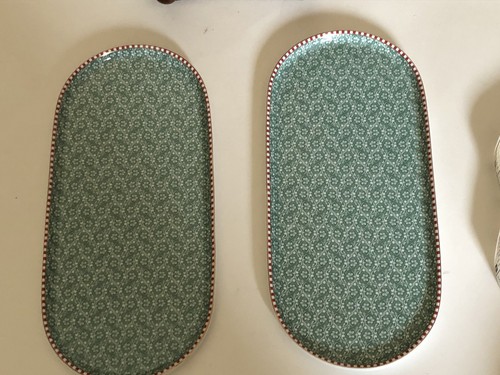 PIP STUDIO AMSTERDAM FLORAL PORCELAIN OVAL TRAY SET OF 2 GREEN  - Picture 7 of 7