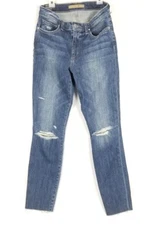 Joe's Jeans 28 The Charlie Medium Denim High-Rise Ankle Skinny Leg *Rear Rips*