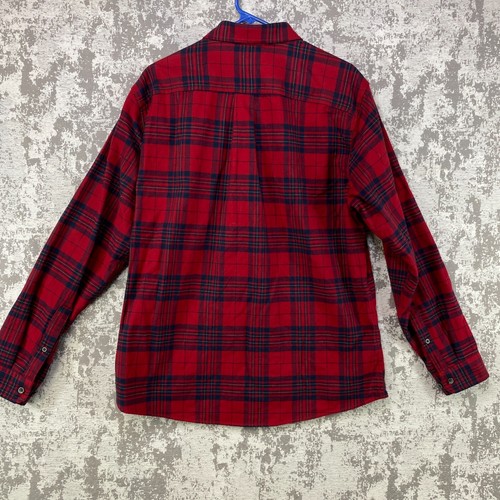 Eddie Bauer Flanellhemd Herren Large rot blau kariert Classic Fit Button Down - Bild 8 von 10