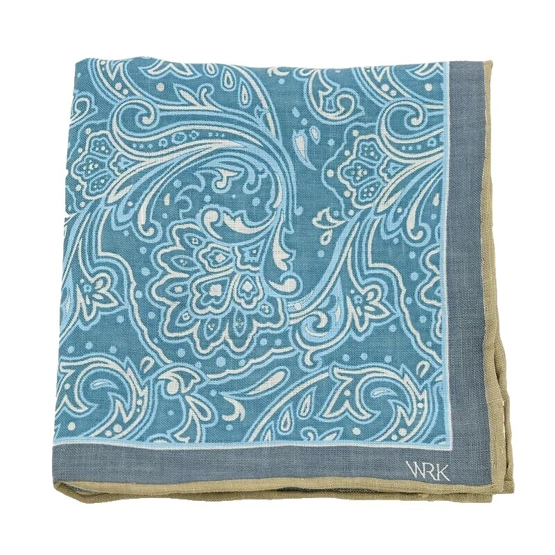 Paisley 100% Lino Pañuelos cuadrados de bolsillo para hombres