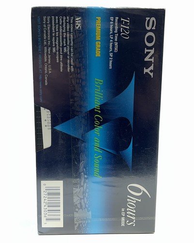 Lot of 4 SONY Premium Grade Brilliant 6 Hours T-120 Blank VHS Tapes NEW & SEALED - Picture 6 of 6