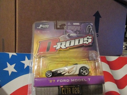 JADA D-ROD$ '27 FORD MODEL T WHITE W/ PURPLE FLAMES D RODS 2006 WAVE 3 NEW! - 第 3/3 張圖片