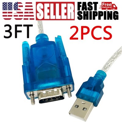 9 Pin Serial Converter Adapter Cable PDA 3Ft Translucent USB 2.0 to DB9 RS232
