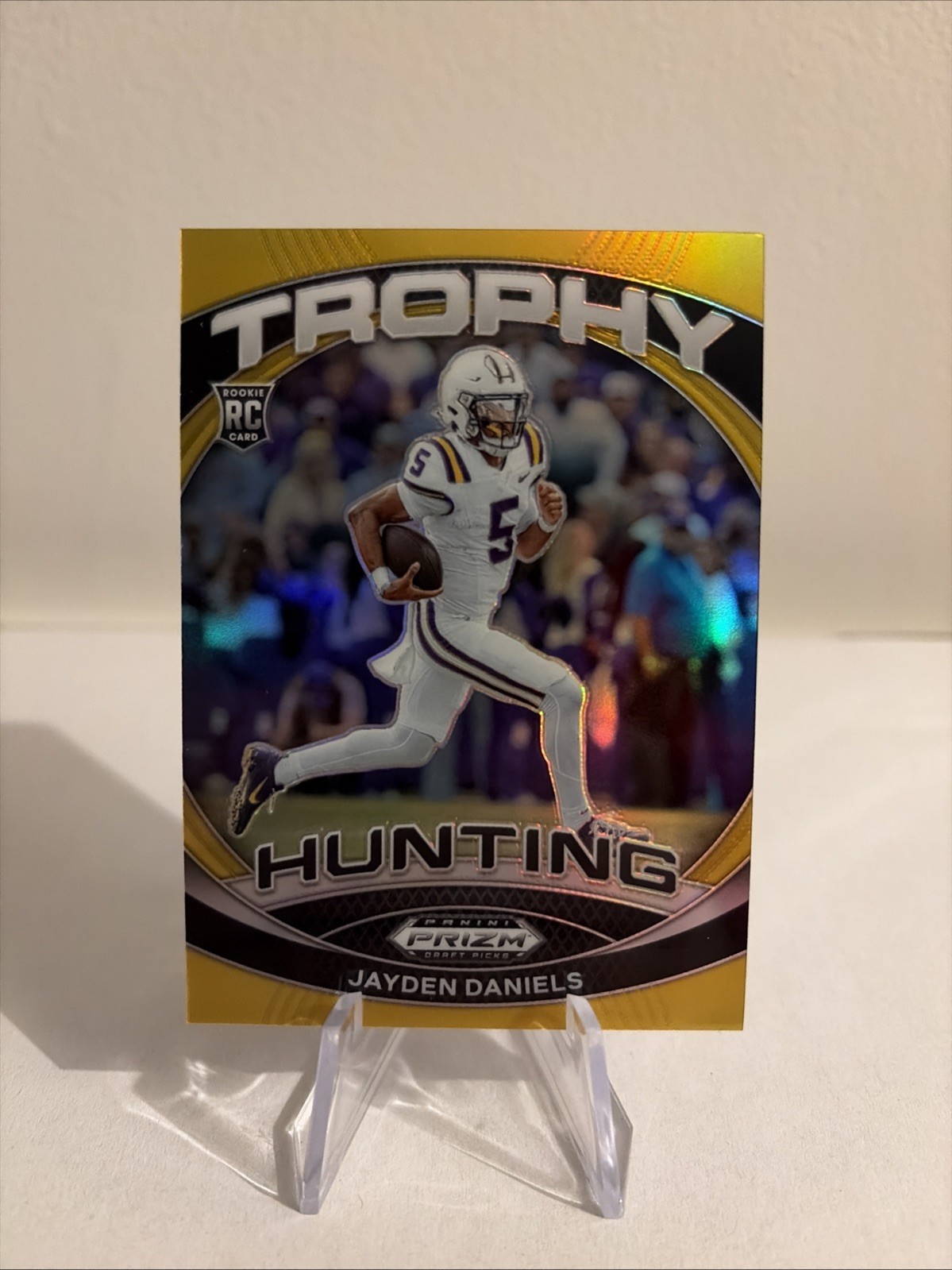 2024 Prizm Draft Picks Jayden Daniels Trophy Hunting RC Gold /10