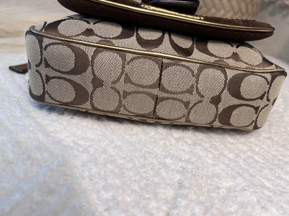 Bolso de Hombro Hobo Coach 1495 2004 Edición Especial Bronce Logo Firma Foto 4 de 4