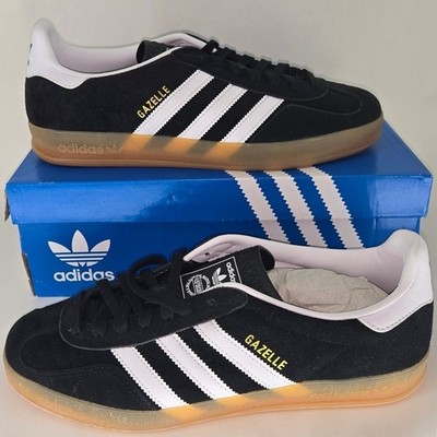 Adidas Gazelle Indoor Core Black White Gum Suede Sneakers JI2060 Mens 9.5