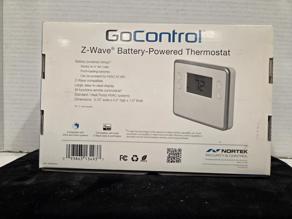 GoControl GC-TBZ48 Z-Wave Battery Powered Thermostat Smart Climate Control HVAC - Image 3 of 4