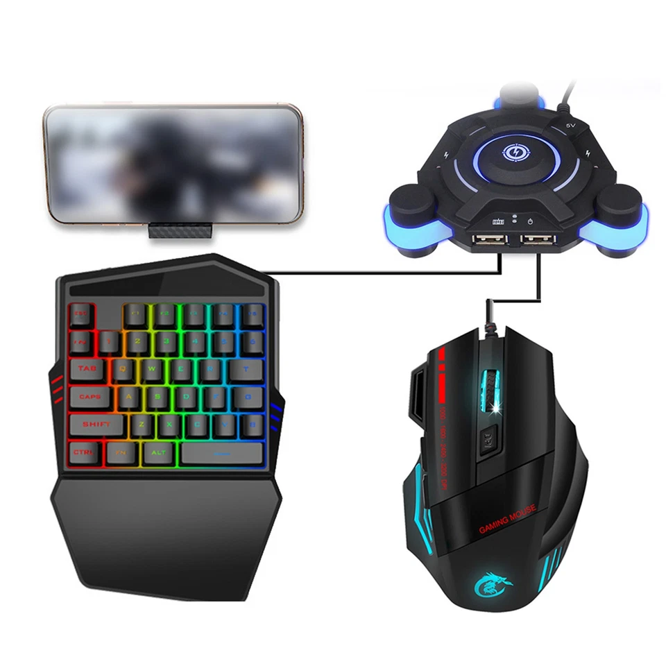  J50 OneHanded Gaming Mouse Keyboard Set Computer Accessory For Win2000 BEA - Image 2 of 4