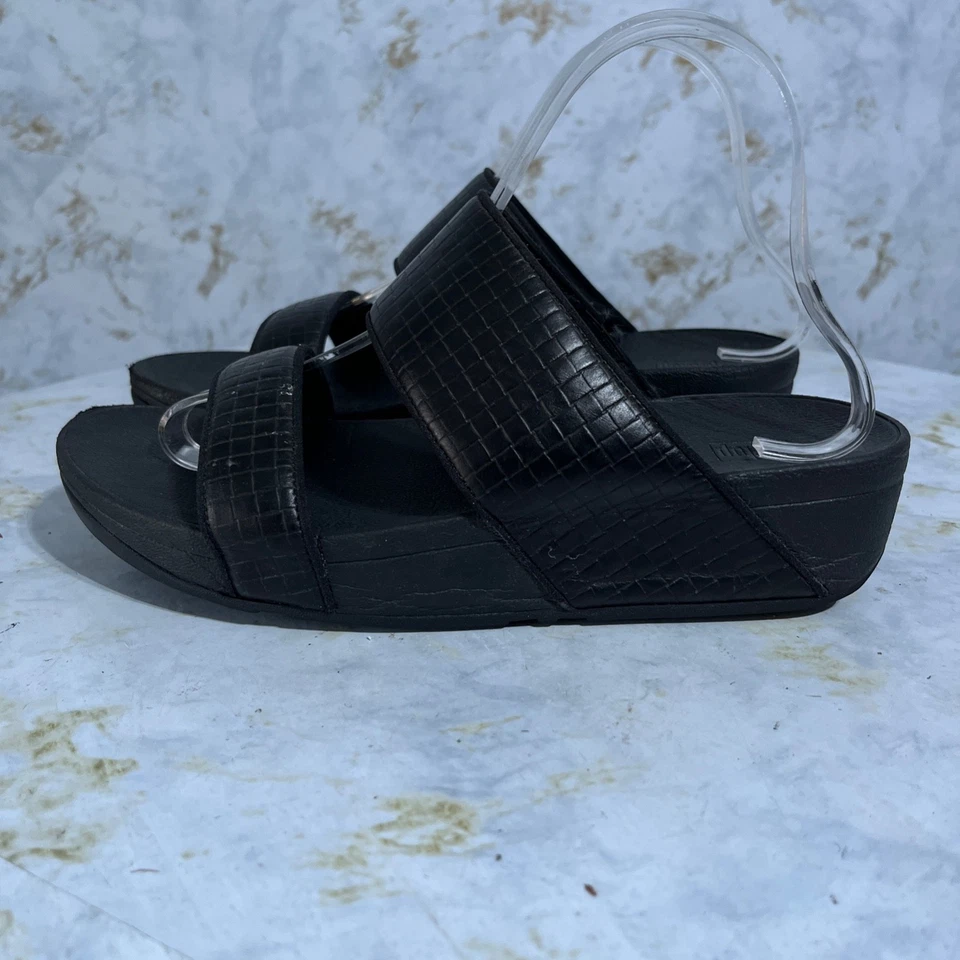 Sandalias Fitflop Olive para mujer talla 8 negras deslizables cómodas con plataforma de cuña Foto 4 de 4