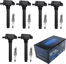Spark Plugs & Ignition Coils Set 6 Packs UF648 Compatible with Jeep UF648SP*6 1