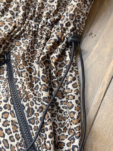 Shed Rain Leopard Print Nylon Packable Hooded Rain Jacket Women's Size L/XL - Picture 3 of 4