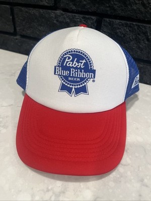 PBR Pabst Blue Ribbon Beer Trucker Hat Snapback Foam Mesh Back