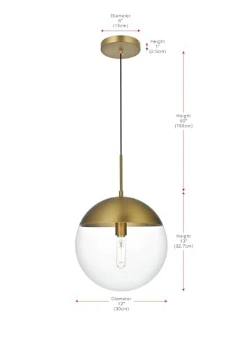 Eclipse 1 Light Black Pendant With Clear Glass - Picture 3 of 3