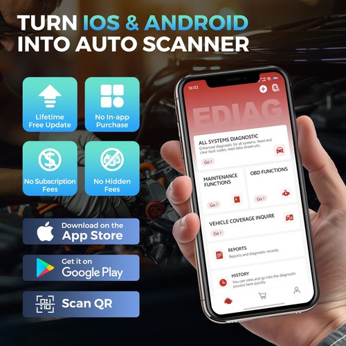 2025 KINGBOLEN Ediag Elite OBD2 scanner auto tutti i sistemi 15 reset e cavo 0,36 m - Foto 2 di 6