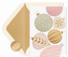 PAPYRUS CHRISTMAS CARDS Ornaments Boxed set of 12 Foil Embossed Brand NEW!