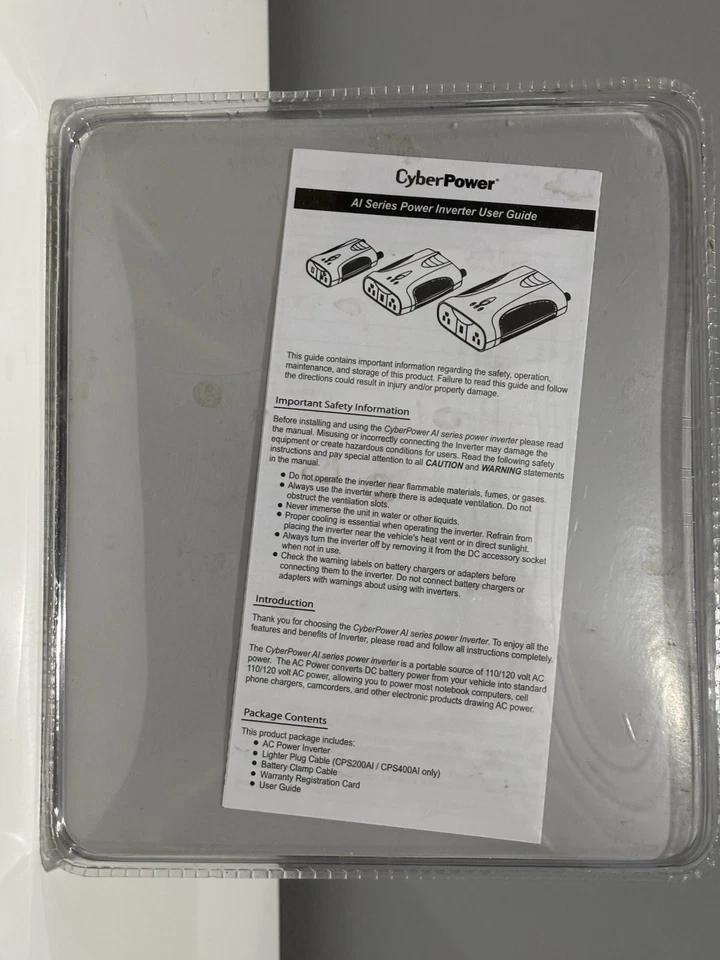 NOS CyberPower CPS400AI 400 Watt Car Power Inverter with USB Port - Image 2 of 3