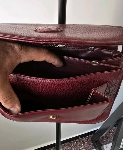 vintage cartier burgundy shoulder bag - Picture 12 of 14