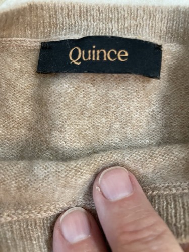 Quince 100% Cashmere Sweater Children's 4T Oatmeal Tan Crewneck Quiet Luxury - Picture 3 of 5