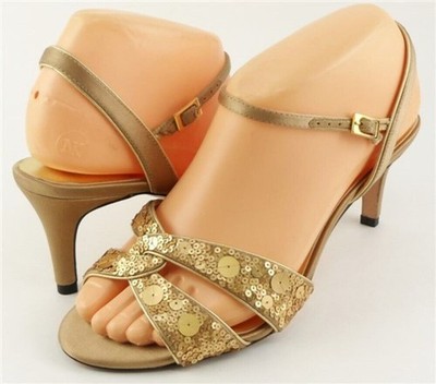 $115 RAGAZZA VAIL 2 Camel Silk Designer EVENING WEDDING Sandals 6.5