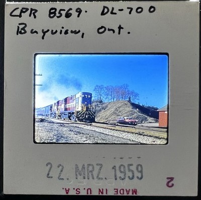 1959 Vint. 35mm Train/Railroad Slide 8569, Canadian Pacific, Bayview, Ontario CA