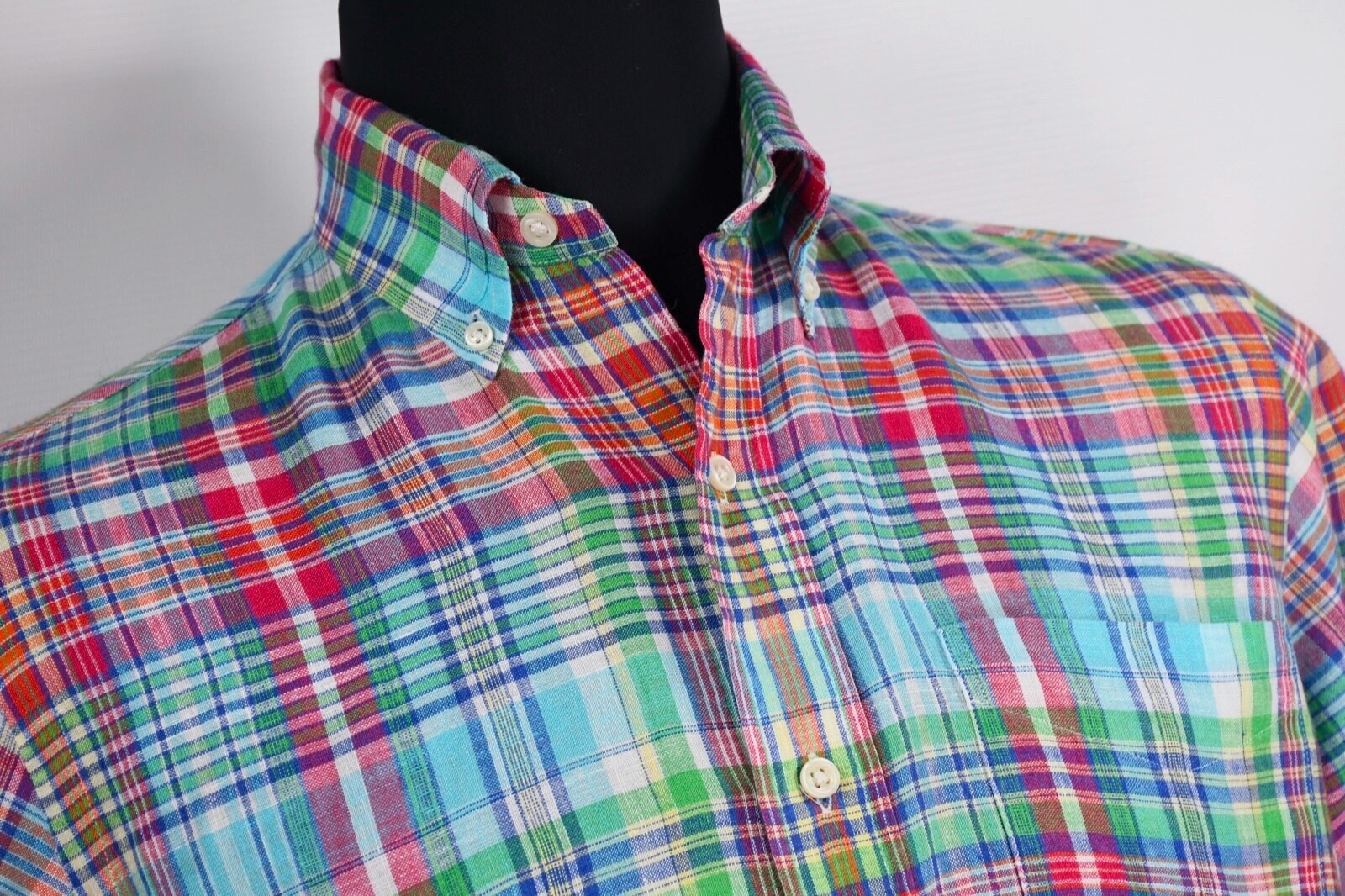 Polo Ralph Lauren Linen Men's Shirt  Multicolored Long Sleeve Button Down size S thumbnail 8