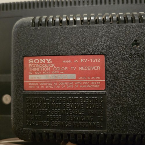 Sony Trinitron Vintage Econoquick KV-1512 15” Solid State Gaming Retro CRT TV - Picture 12 of 15
