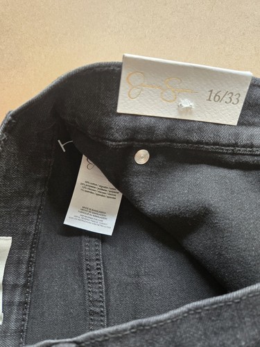 Neu mit Etikett Jessica Simpson Harmony High Rise Slim Straight schwarz 69 $ Jeans Gr-16/33 - Bild 10 von 11