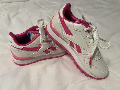 Reebok Kids Classic Step White Pink Sneakers Sz 12