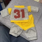 Vtg Cabbage Patch Kids Doll Sweatsuit Coleco Red Gray Yellow
