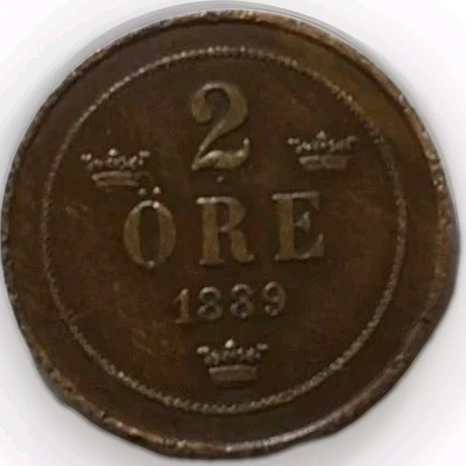 Moneda extra fina de bronce Suecia de 2 minerales de 1899 - marrón brillante KM#746 envío gratuito Foto 2 de 4