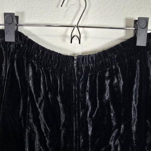 Double D Ranch Crushed Velvet Midi Maxi Tiered Skirt Black Size Medium - Picture 10 of 11