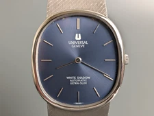Universal Geneve White Shadow 866049 Blue Dial Automatic Men's Watch Vintage