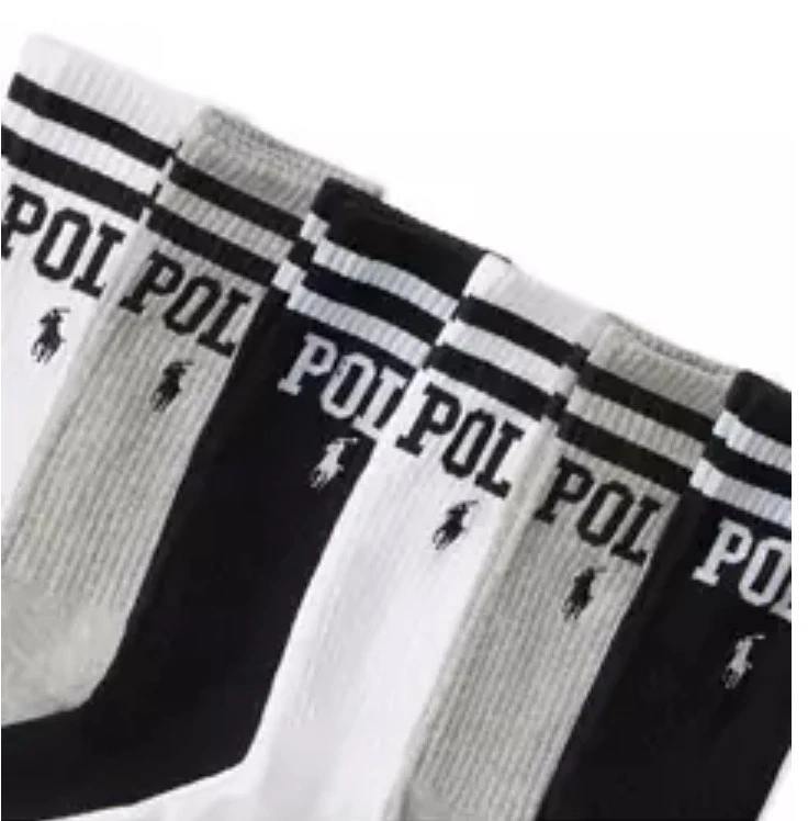 Paquete de 6 calcetines Polo Ralph Lauren doble barra blancos - negros - grises talla 10-13 Foto 2 de 4