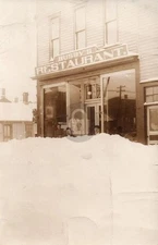 Cadillac MI Michigan Busby's Restaurant After Snowstorm RPPC Photo Postcard COPY