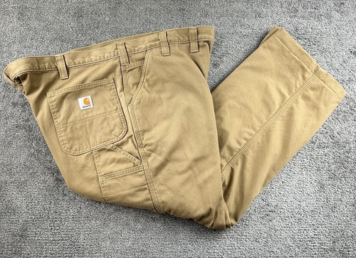 Carhartt Flanell gefütterte Carpenter Twill Relaxed Fit Hose Herren 44x30 100070-253 - Bild 2 von 18