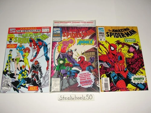 Amazing Spiderman Annual #26 27 & 28 Comic Lot Marvel 1992 Carnage New Warriors