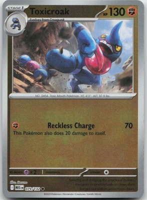 Toxicroak 079/132 Common Mega Evolution Pokemon TCG Reverse Holo NM