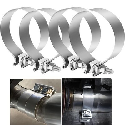 4PCS 4'' Inch Stainless Steel T409 Narrow Band Exhaust Clamps Seal Muffler	