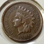 1906 Indian Head Cent - VF/XF - Diamonds: 1 Full, 2 Partial