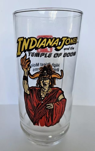 Bicchiere promozionale vintage 1984 Indiana Jones Temple Of Doom MOLA RAM | 7Up Taco Time - Foto 3 di 4