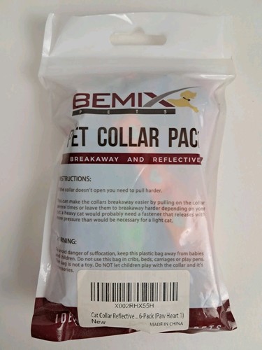 Bemix Pet Collar 6 Pack Breakaway Reflective Small Pet Cat Dog Ferret - Picture 2 of 2